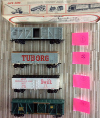 Train HO wagons Wood Box cars Compagnie Railways variés