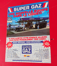 RETRO ANNONCE 1992 SUPER GAZ FRENCH QUEBEC GAS STATIONS AD