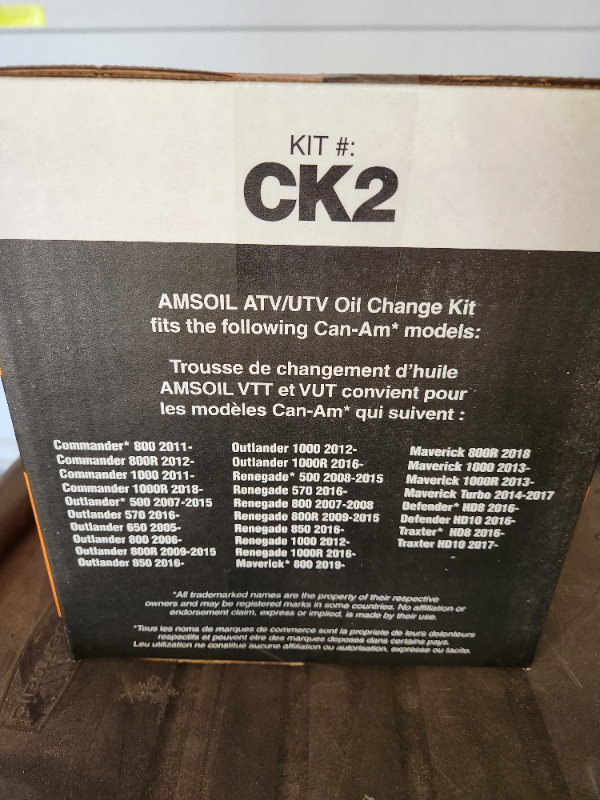 AMSOIL ATV/UTV Oil Change Kit For Can-Am Vehicles - 100% Synth in ATV Parts, Trailers & Accessories in Edmonton - Image 2