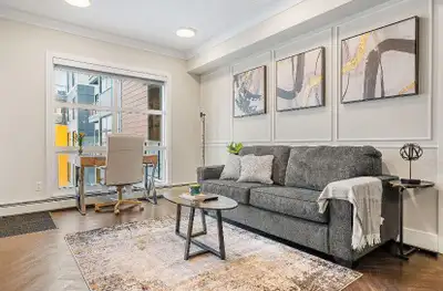 **Available TODAY** Fully furnished WITH underground parking Spacious 2 bed + 1 bath unit features 2...