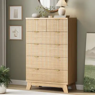 Fluted Dresser for Bedroom with 6 Drawers, 46", View more