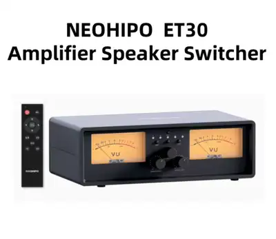 New Open Box Missing User Manual NEOHIPO ET30 VU Meter Amplifier/Speaker Selector, 2 in 2 Out Vintag...