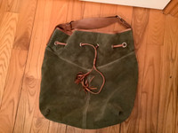 Large Nino Bossi Suede & Leather Shoulder Tote Bag/Purse