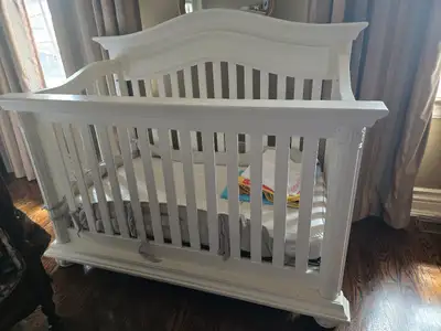 White Baby Crib That Can Be Turned Into A Bed, View more