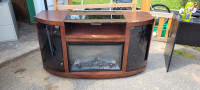 Entertainment unit with fireplace