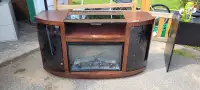 Entertainment unit with fireplace