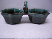 Unusual Vintage Canadian Blue Mountain Pottery Dip Caddy