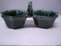 Unusual Vintage Canadian Blue Mountain Pottery Dip Caddy
