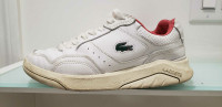 LACOSTE white leather w/ coral accent sneakers sz. 7