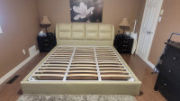 SOLD   Leather King Size Bed & frame