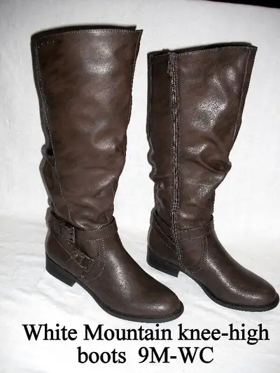 White Mountain knee hi boots, 9M-WC, brown, new, never worn, View more