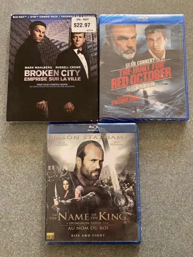 New Blurays  Broken City Hunt for Red October Name of the King