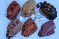 6 leather baseball (or softball) Gloves Cooper Rawlings Playmake