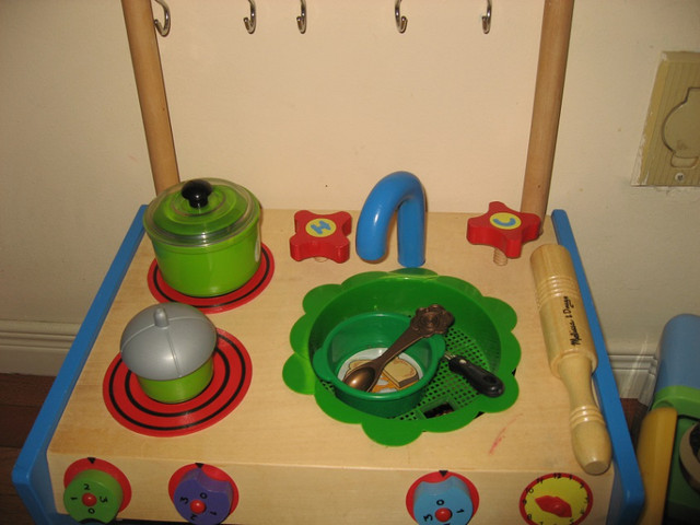 Wooden Mini Kitchen, Wooden Tray, Baking Goodies, Microwave Toy in Toys in City of Toronto - Image 3