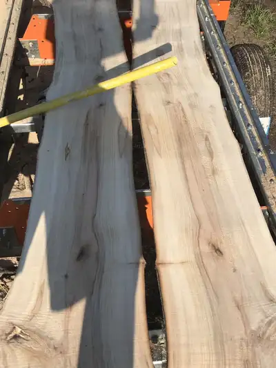 Live edge lumber many uses shelves , coat rack , desk , bar top , table . Fire place mantle. Let me...