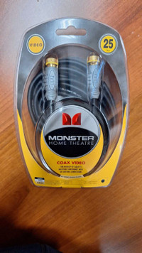 25 FT. Monster THX Certified Coax Video Cable Home Theater