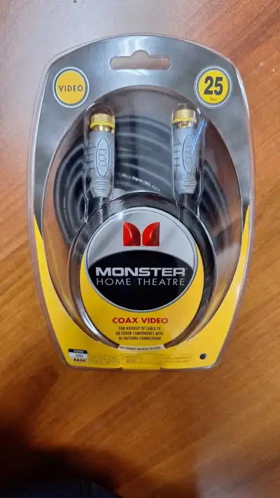 25 FT. Monster THX Certified Coax Video Cable Home Theater, View more