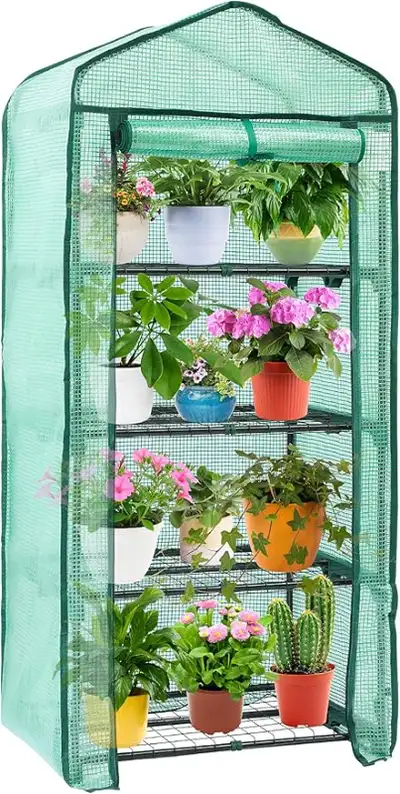 Brand new mini-greenhouses for sale! Let me show you it's features: -4 shelves, 24.4x17.3", holds 22...