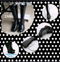 ZARA Heel Laced leather Boots 