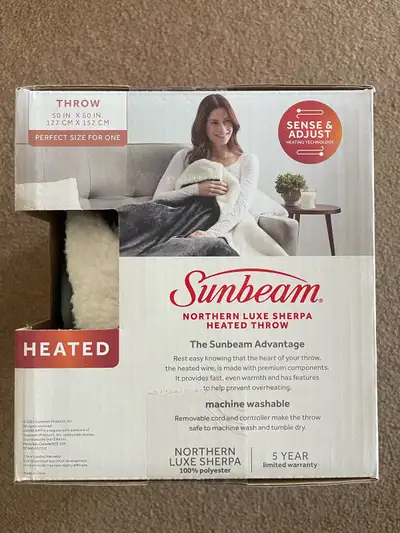 Sunbeam Heated Throw and Warmer Blanket, View more