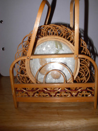 Unique coasters in basket