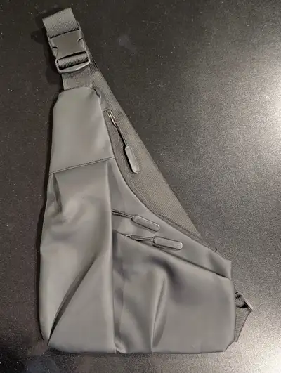 Hi everyone, Available for immediate sale is ONE (1) black anti-theft, water-resistant, multi-pocket...