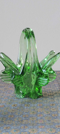 60s Chalet Art Glass Green Whimsy 