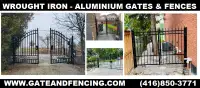 wrought iron gate, driveway gate, fence, aluminum fence,