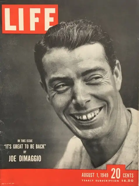 Joe Dimaggio, Vintage "LIFE" Magazine 1949