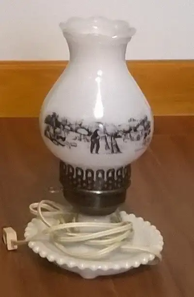 Hand Etched Painting Vintage Lamp, View more