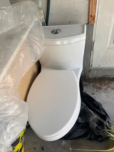 White Dual-Flush One-Piece Toilet about 4 year old by WaterRidge, View more