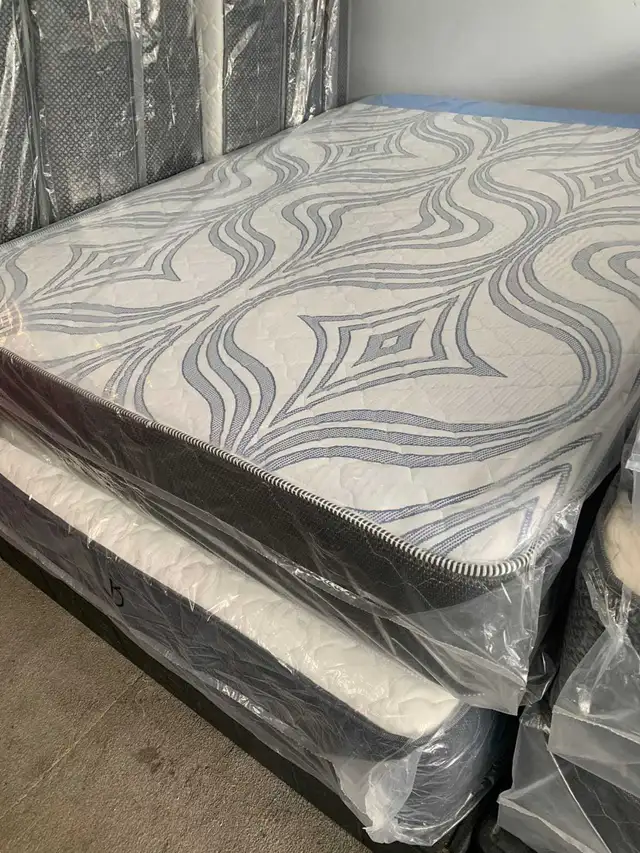 Double Brand New Mattress  bed frame  Box spring up for sale now in Beds & Mattresses in Vancouver - Image 2