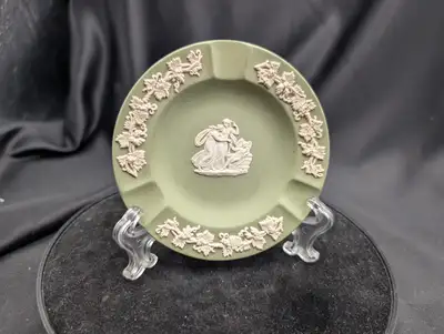 Wedgwood Jasperware Sage Green Ashtray Made In England, View more