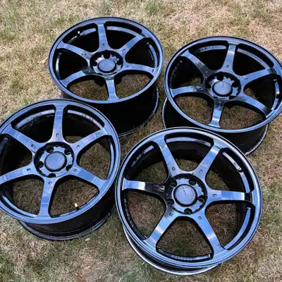 Volk racing vrg2 Fronts 18x9.5 +22 Rears 18x10 +22 No bends cracks or repairs. Powder coat is not 10...