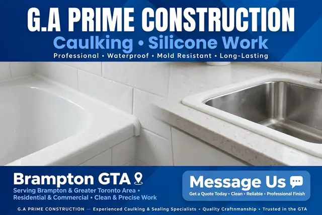 caulking / silicone same day