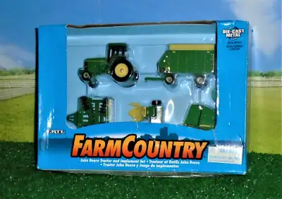Modèles Ertl Diecast 1994...De ma collection...Set de tracteur et outils John Deere flambant neuf da...