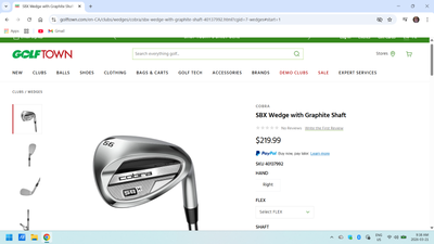 Cobra SBX 48* A -Wedge with Graphite light Shaft, View more