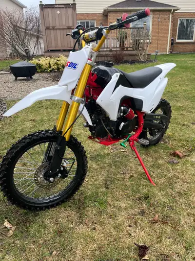 Sad to sell this fun bike. Great dirtbike for any ages and runs great. 4 stroke. Kickstart with igni...