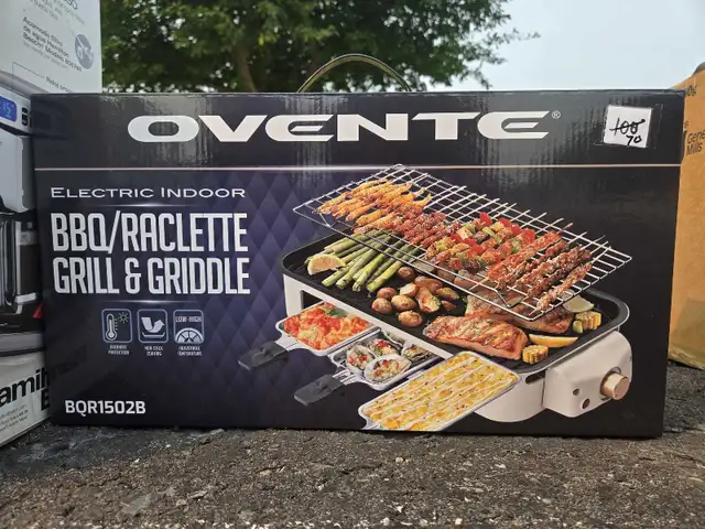 Ovente Electric Indoor BBQ Grill & Griddle