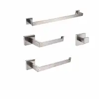 304 Stainless Steel 4-Piece Bathroom Accessory Set, Chrome