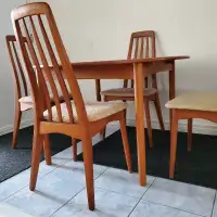 Mid Century Teak Highback Dining Chairs Set of 4