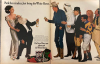 1966 White Horse Scotch XLarge 2-Page Original Ad