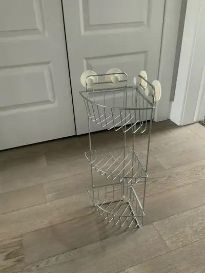 3 tier IKEA shower caddy. In good condition with minor wear. Attaches via 4 included suction cups.
