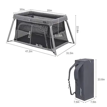 Gromast Travel Crib for Toddler, 2 in 1 Portable Crib for Baby p in Cribs in Mississauga / Peel Region - Image 7