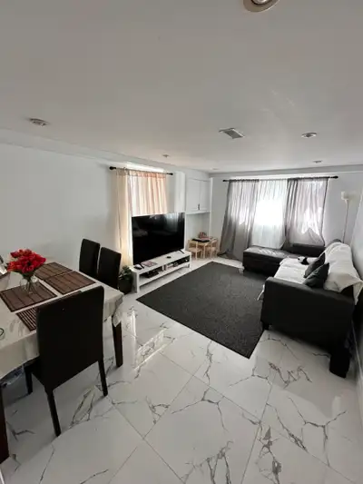One bedroom apartment ( semi basement) Separate entrance 1 bedroom 1 living room 1 kitchen 1 washroo...