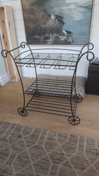 Wire and Glass Bar Trolley