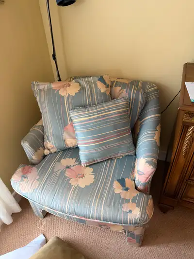 Comfortable Upholstered Reading Chair with Floor Lamp, View more