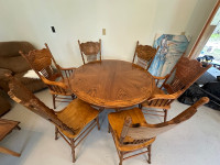 Solid wood dining table with 6 chairs