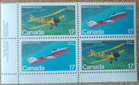 Timbres Canada 904a - 1981 Avions canadiens - 1, Bloc de 4