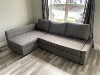 Sectional with storage and trundle 